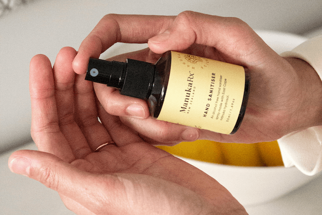 What is Antimicrobial Resistance blog image showing a natural antibacterial hand sanitiser by ManukaRx.